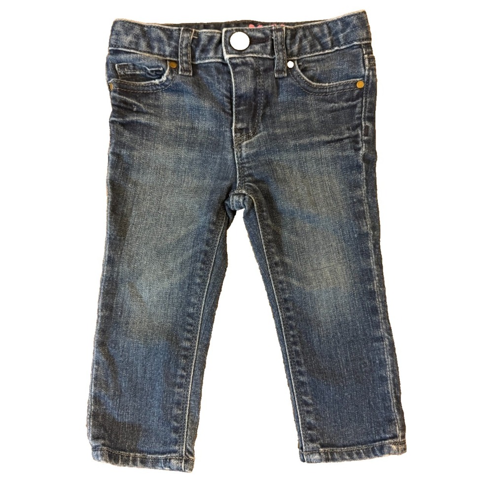 Baby Gap Girl 12/18 Months 1969 Blue Denim Skinny Jeans Pants Adjustable Waist